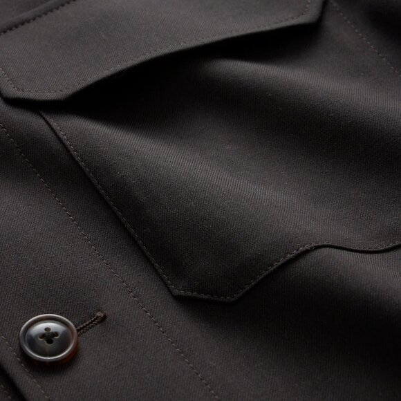 NWT Todd Snyder - Italian Gabardine Two-Pocket Overshirt in Dark Brown - Picture 3 of 7